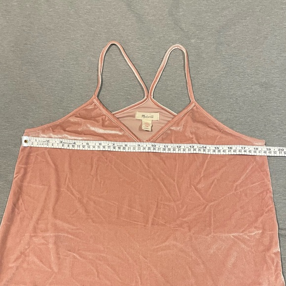 Madewell Light Pink Velvet Racerback Cami Top Medium Soft Shimmer Tank - Picture 2 of 6